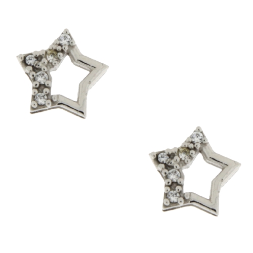 White Gold Star Earrings GL101151