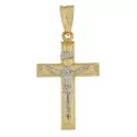 White Yellow Gold Cross Pendant GL101152