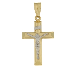 Weiß-Gelb-Gold-Kreuz-Anhänger GL101152