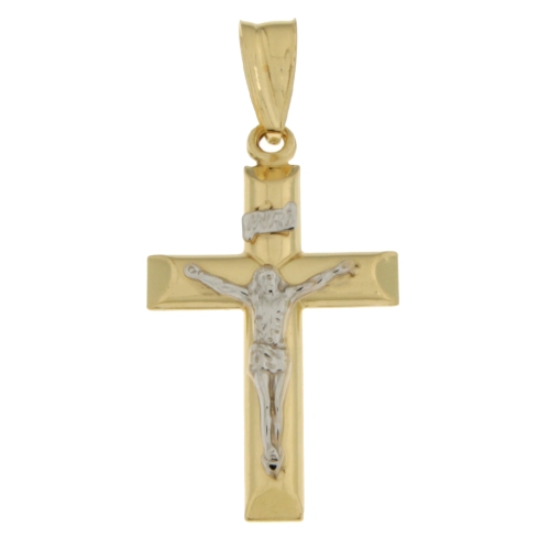 White Yellow Gold Cross Pendant GL101152