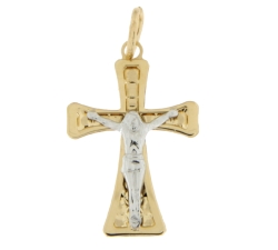 White Yellow Gold Cross Pendant GL101158