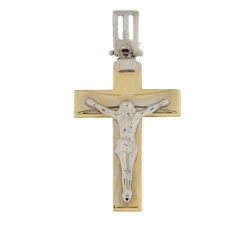 White Yellow Gold Cross Pendant GL101159