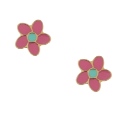 Blumen-Ohrringe aus Gelbgold GL101163