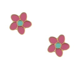 Yellow Gold Flower Earrings GL101163