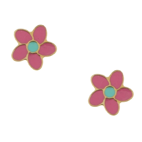 Yellow Gold Flower Earrings GL101163