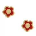 Blumen-Ohrringe aus Gelbgold GL101164