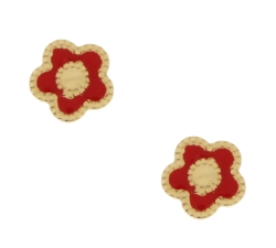 Blumen-Ohrringe aus Gelbgold GL101164