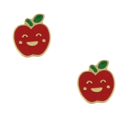 Yellow Gold Apple Earrings GL101166