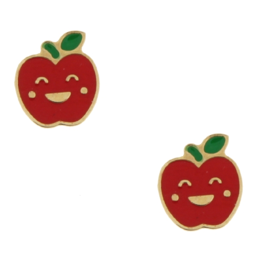 Yellow Gold Apple Earrings GL101166