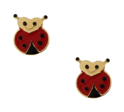 Yellow Gold Ladybug Earrings GL101167