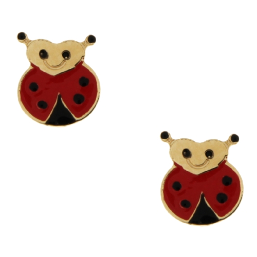 Yellow Gold Ladybug Earrings GL101167