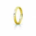 Fede Nuziale Unoaerre Hydra Slim con diamante Oro Giallo Brillanti Promesse