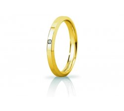 Unoaerre Hydra Slim Wedding Ring with Diamond Yellow Gold Brilliant Promises