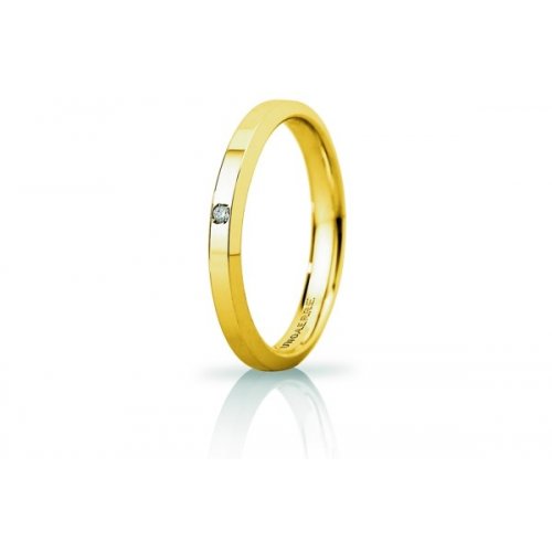 Unoaerre Hydra Slim Ehering mit Diamant Gelbgold Brillanten Versprechen