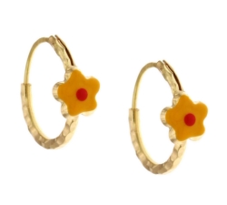 Orecchini bambina fiore in Oro Giallo 803321716796