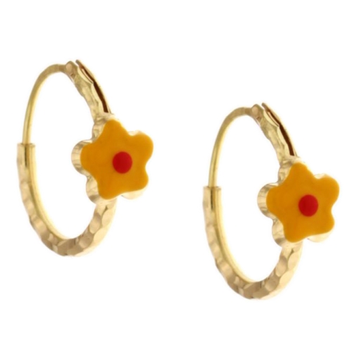 Orecchini bambina fiore in Oro Giallo 803321716796