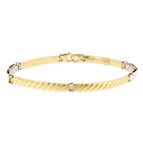 Bracciale Uomo Oro Giallo Bianco GL101217