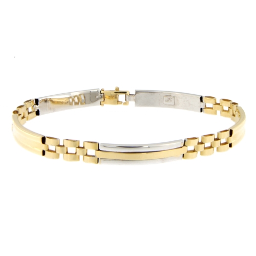 White Yellow Gold Men&#39;s Bracelet GL101219