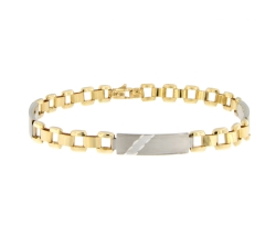 Bracciale Uomo Oro Giallo Bianco GL101220