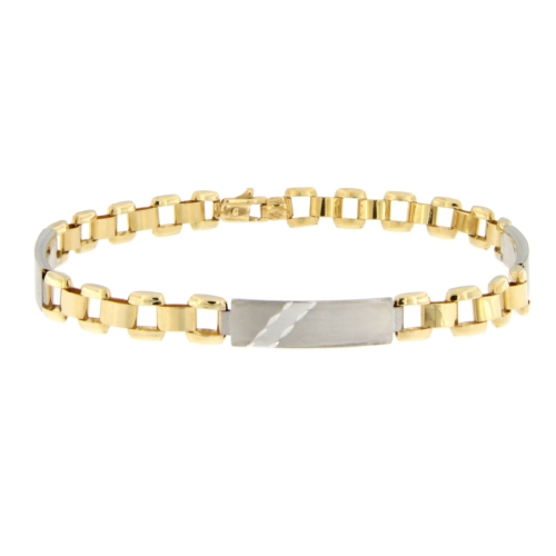 White Yellow Gold Men&#39;s Bracelet GL101220