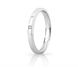 Unoaerre Hydra Slim Wedding Ring with White Gold Diamond Brilliant Promises