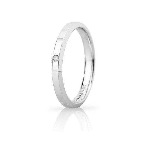 Unoaerre Hydra Slim Wedding Ring with White Gold Diamond Brilliant Promises