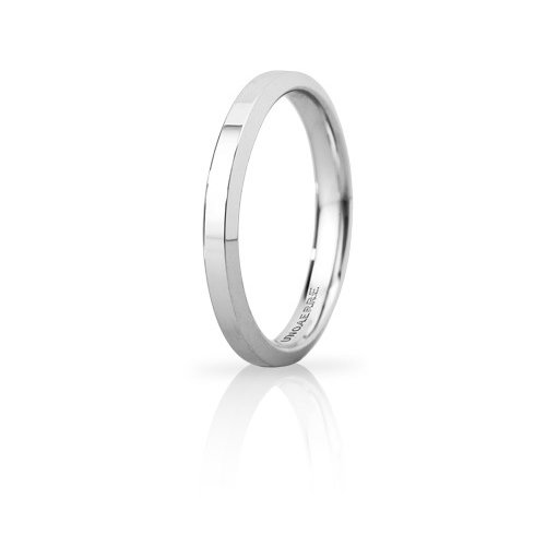 Unoaerre Hydra Slim Wedding Ring White Gold Brilliant Promises