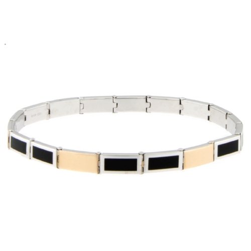 Herrenarmband aus Weiß-Roségold GL101246