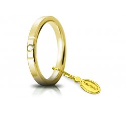 Unoaerre Wedding Ring Circles of Light 2.5 mm Yellow Gold with diamond