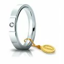 Fede Nuziale Unoaerre Cerchi di Luce 3,5 mm Oro Bianco con diamante