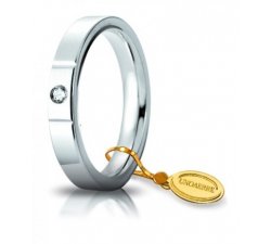 Fede Nuziale Unoaerre Cerchi di Luce 3,5 mm Oro Bianco con diamante