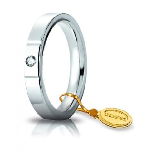 Unoaerre Wedding Ring Circles of Light 3.5 mm White Gold with diamond