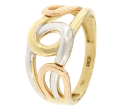 White Yellow Pink Gold Women&#39;s Ring GL101260