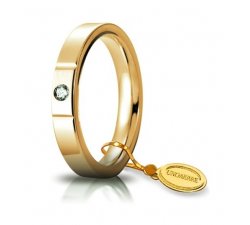 Unoaerre Wedding Ring Circles of Light 3.5 mm Yellow Gold with diamond