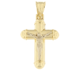 Ciondolo Croce Oro Bianco Giallo GL101265