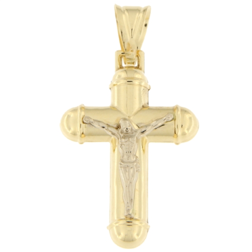 Yellow White Gold Cross Pendant GL101265