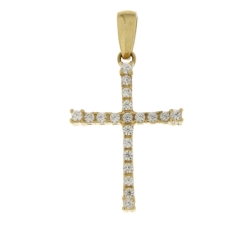 Yellow Gold Woman Cross Pendant GL101267