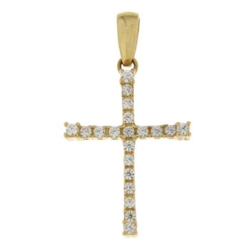 Yellow Gold Woman Cross Pendant GL101267