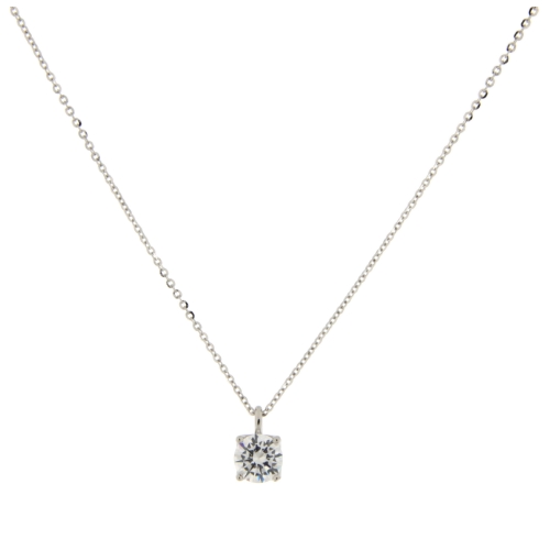 Naava Collana Con Pendente Donna - Oro Bianco 9K E Diamante - Gioiello Di Lusso Con Certificato