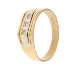 White Yellow Gold Men&#39;s Ring GL101276