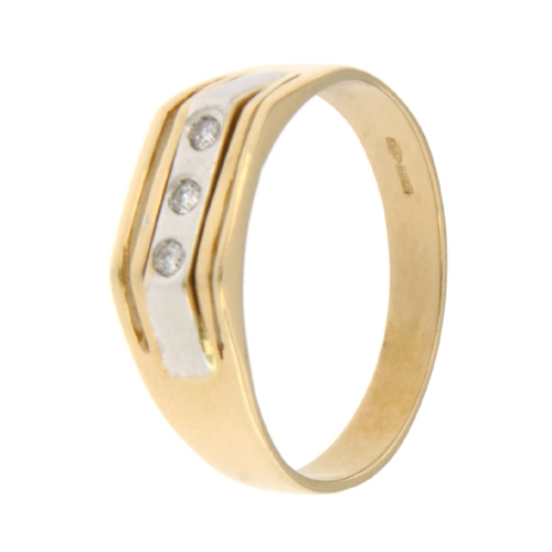 White Yellow Gold Men&#39;s Ring GL101276