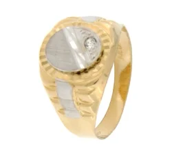 Anello Uomo Oro Giallo Bianco GL101277