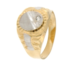 White Yellow Gold Men&#39;s Ring GL101277