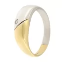 White Yellow Gold Men&#39;s Ring GL101278