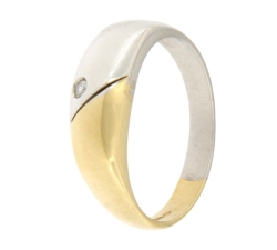 White Yellow Gold Men&#39;s Ring GL101278