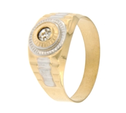 White Yellow Gold Men&#39;s Ring GL101279