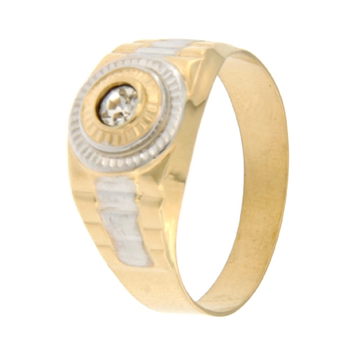 Anello Uomo Oro Giallo Bianco GL101279