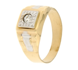 Anello Uomo Oro Giallo Bianco GL101280