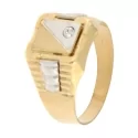 White Yellow Gold Men&#39;s Ring GL101281