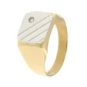 White Yellow Gold Men&#39;s Ring GL101282